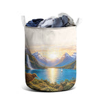 New Zealand Flag Laundry Basket Scenic Nature