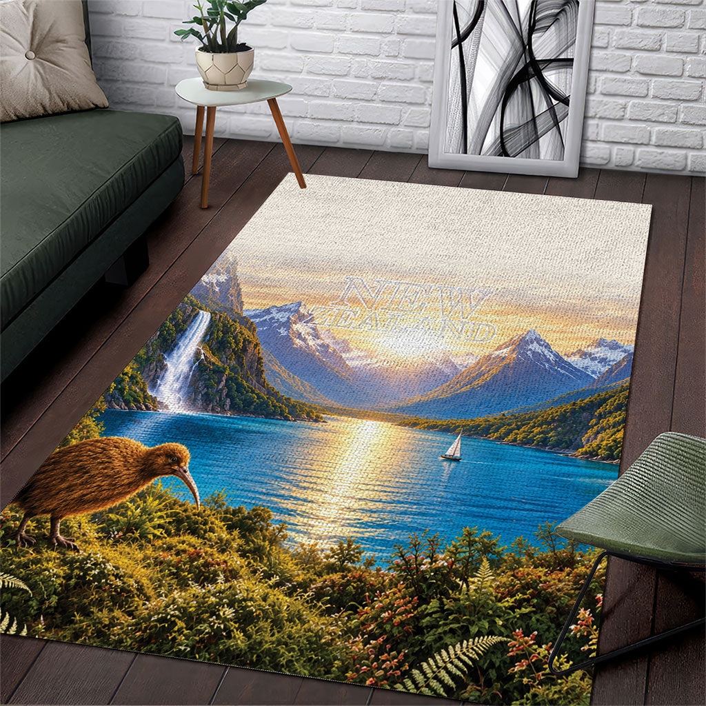 New Zealand Flag Area Rug Scenic Nature