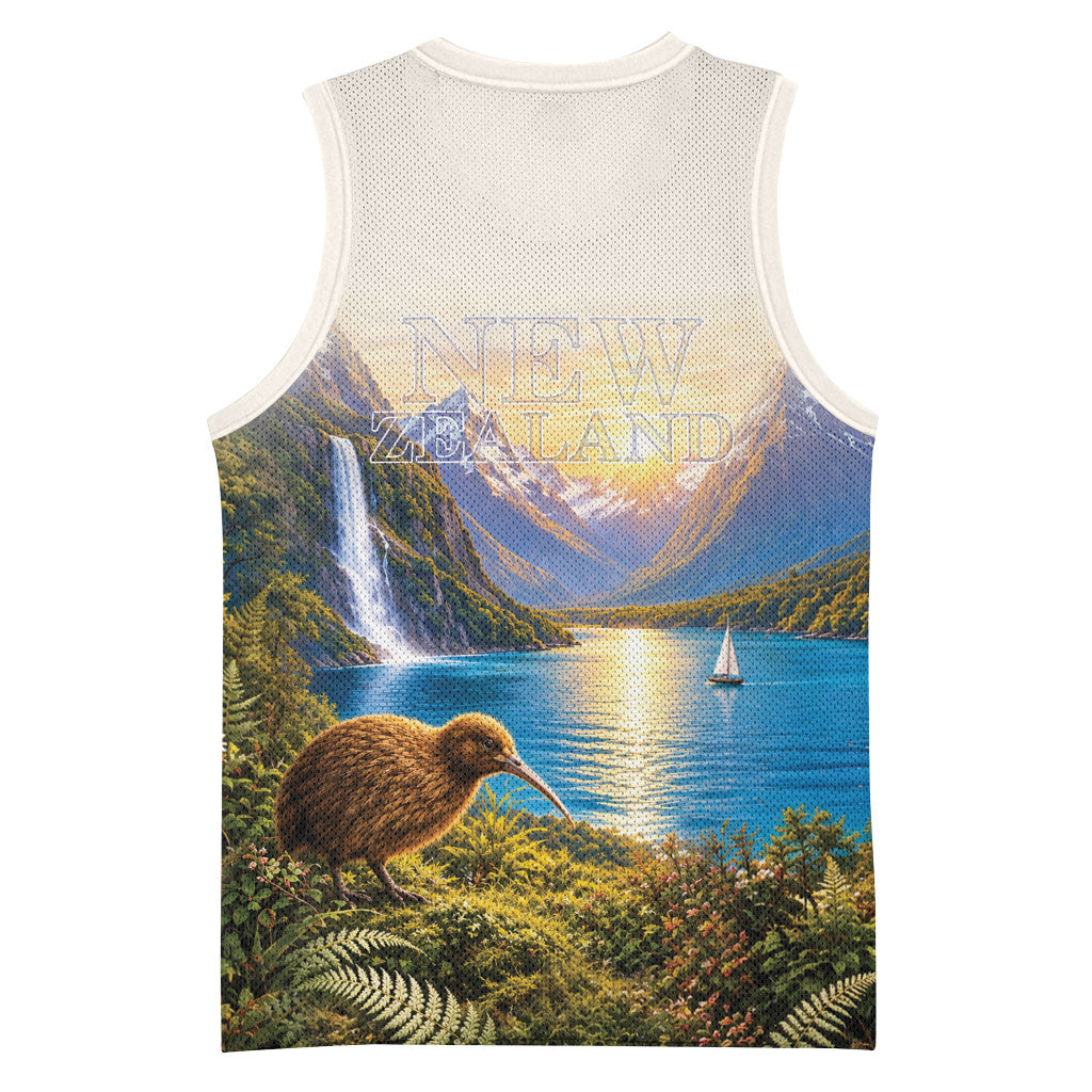 New Zealand Flag Basketball Jersey Scenic Nature