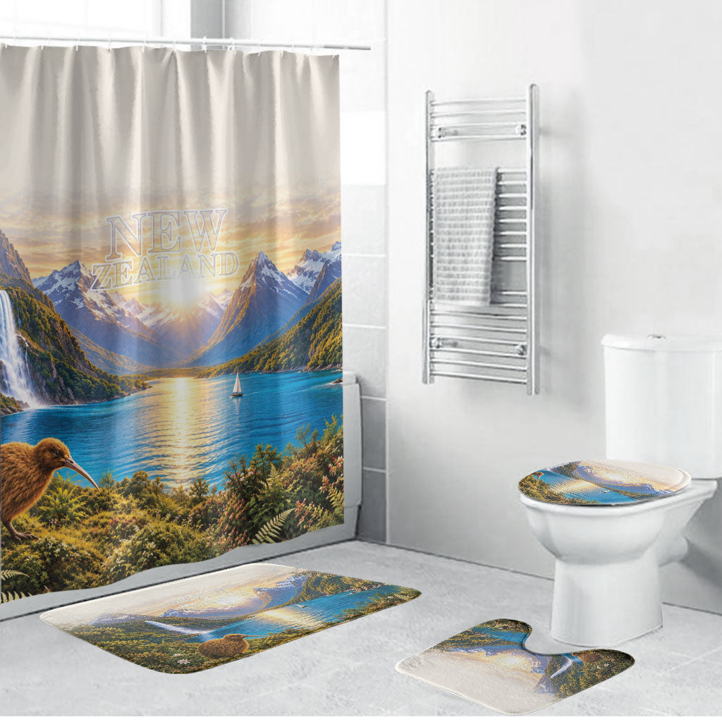 New Zealand Flag Bathroom Set Scenic Nature