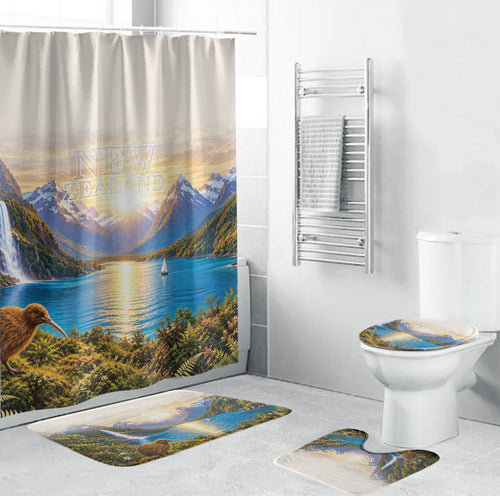 New Zealand Flag Bathroom Set Scenic Nature