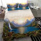 New Zealand Flag Bedding Set Scenic Nature