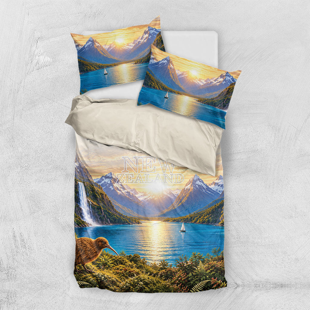New Zealand Flag Bedding Set Scenic Nature