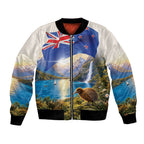 New Zealand Flag Bomber Jacket Scenic Nature