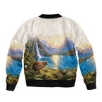 New Zealand Flag Bomber Jacket Scenic Nature