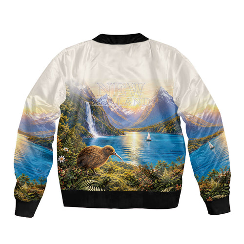 New Zealand Flag Bomber Jacket Scenic Nature