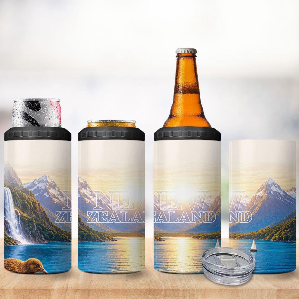 New Zealand Flag 4 in 1 Can Cooler Tumbler Scenic Nature
