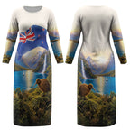 New Zealand Flag Couples Matching Long Sleeve Bodycon Dress and Long Sleeve Button Shirt Scenic Nature