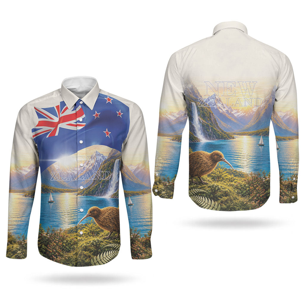 New Zealand Flag Couples Matching Mermaid Dress and Long Sleeve Button Shirt Scenic Nature