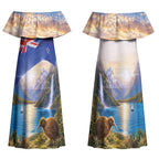 New Zealand Flag Couples Matching Off Shoulder Maxi Dress and Hawaiian Shirt Scenic Nature