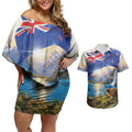 New Zealand Flag Couples Matching Off Shoulder Short Dress and Hawaiian Shirt Scenic Nature