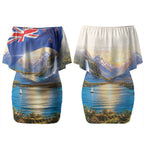 New Zealand Flag Couples Matching Off Shoulder Short Dress and Hawaiian Shirt Scenic Nature