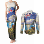 New Zealand Flag Couples Matching Tank Maxi Dress and Long Sleeve Button Shirt Scenic Nature