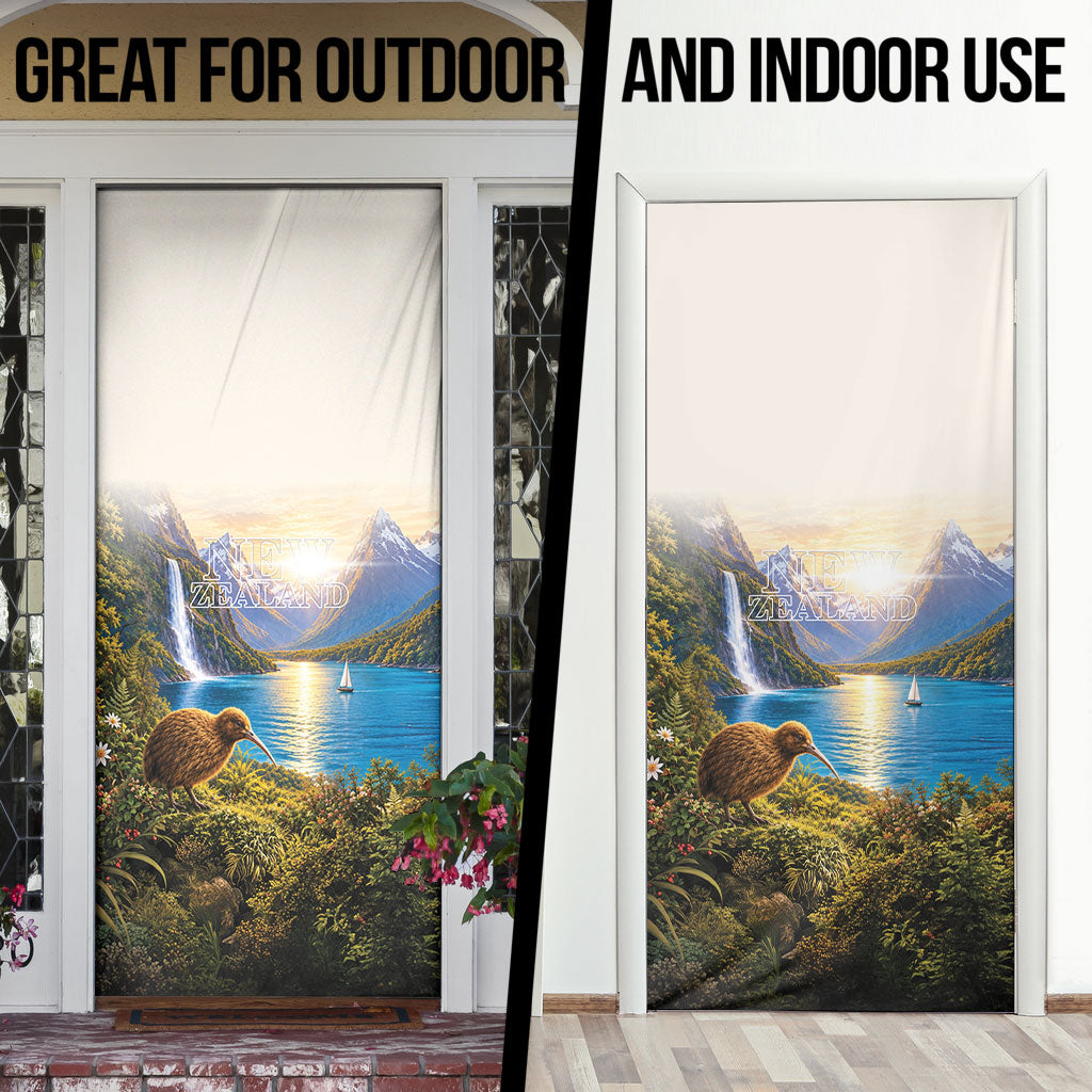 New Zealand Flag Door Cover Scenic Nature