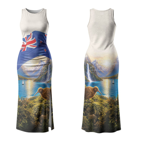 New Zealand Flag Family Matching Tank Maxi Dress and Hawaiian Shirt Scenic Nature