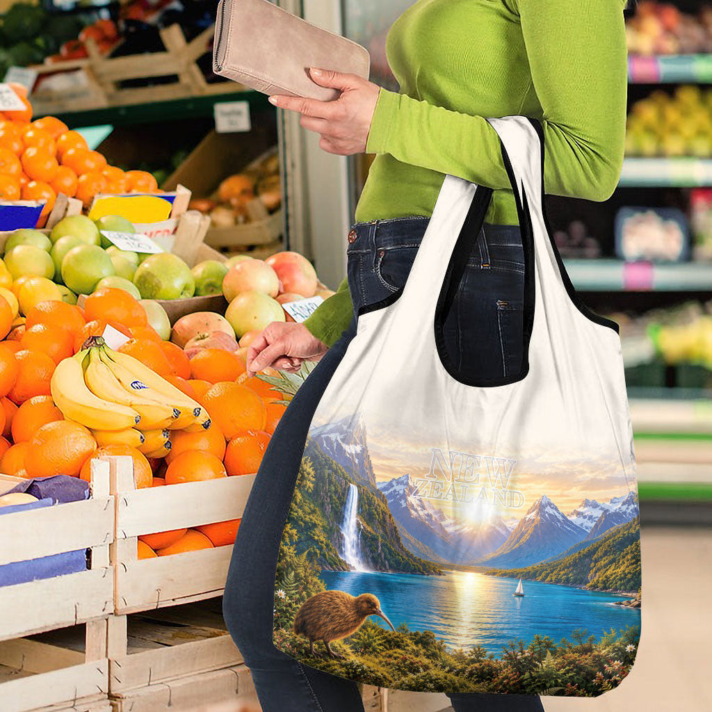New Zealand Flag Grocery Bag Scenic Nature