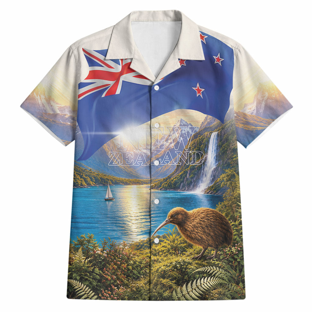 New Zealand Flag Hawaiian Shirt Scenic Nature