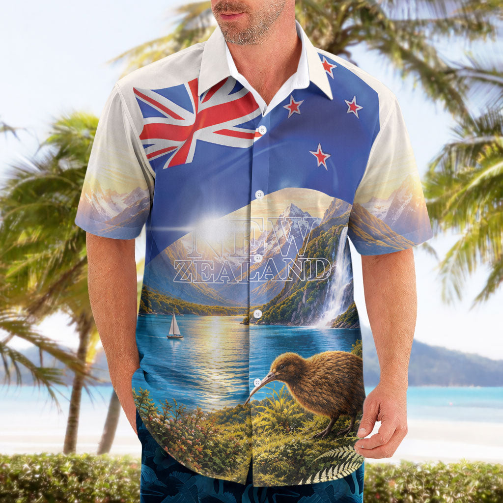 New Zealand Flag Hawaiian Shirt Scenic Nature
