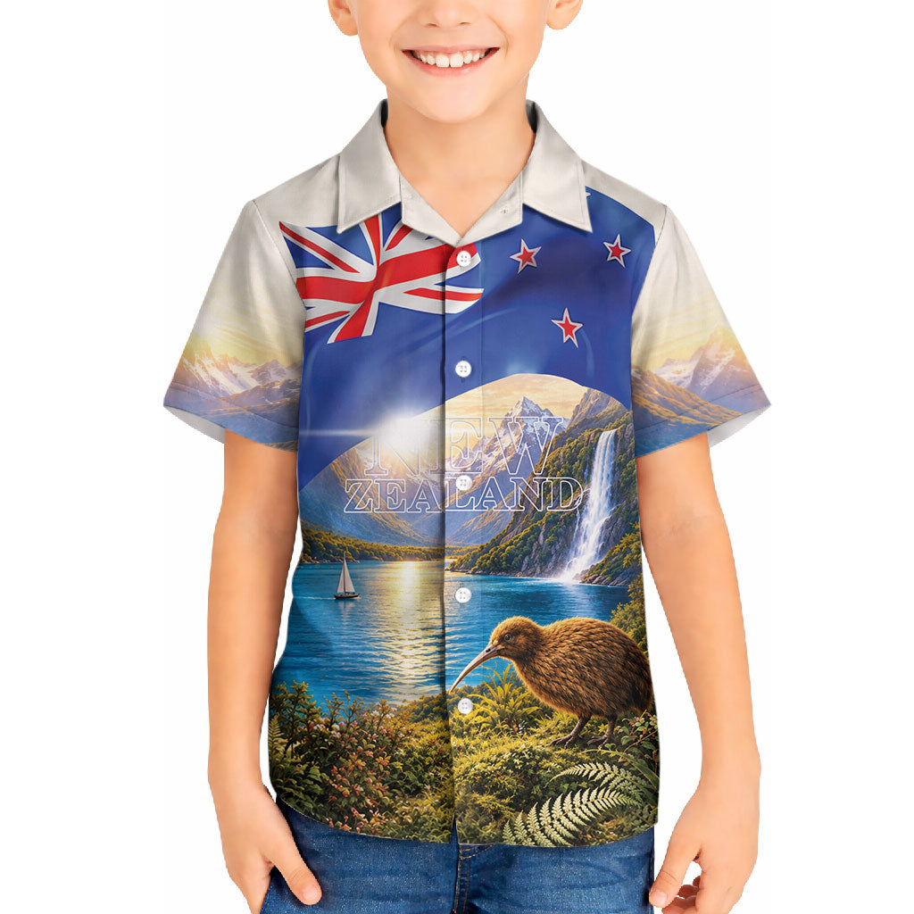 New Zealand Flag Hawaiian Shirt Scenic Nature