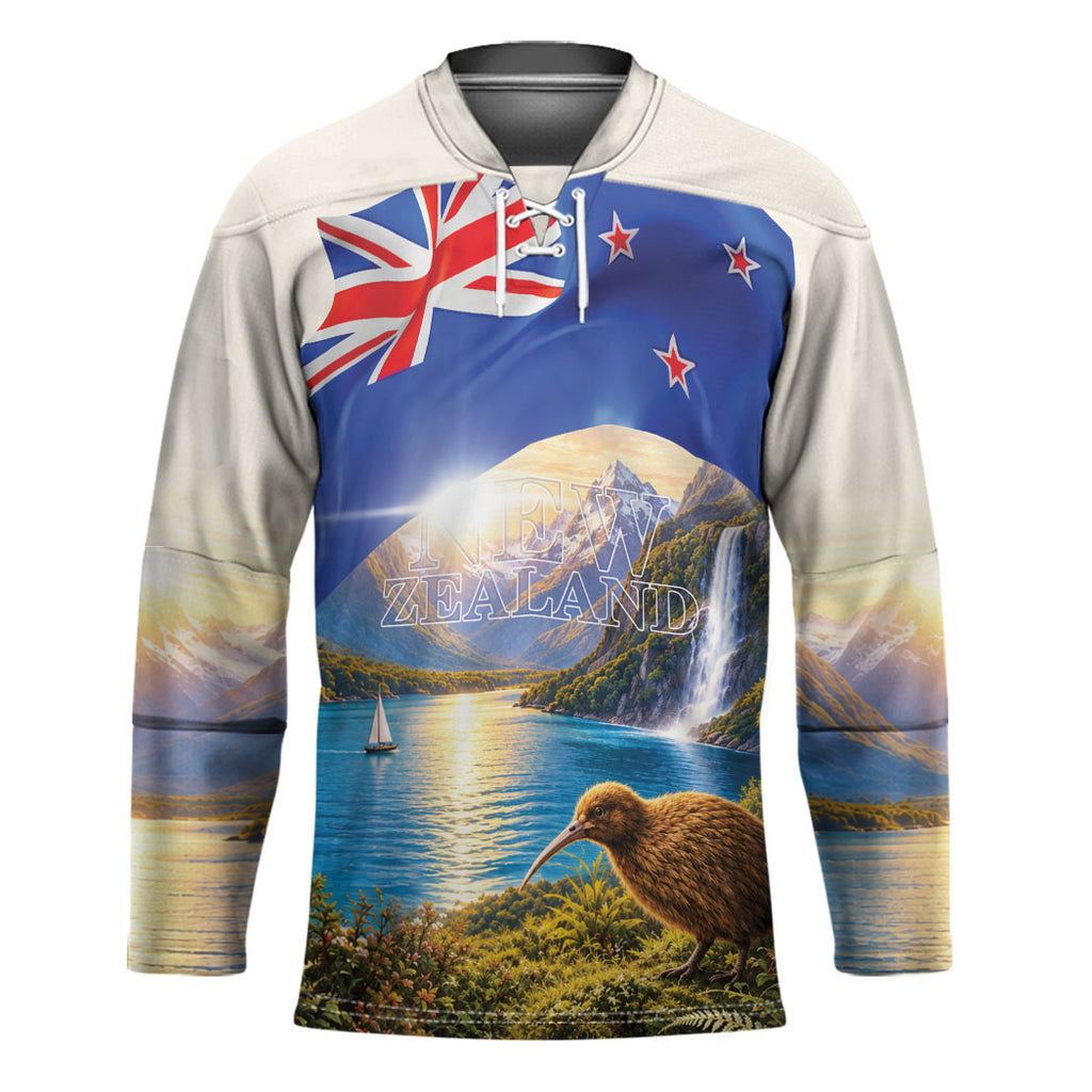 New Zealand Flag Hockey Jersey Scenic Nature