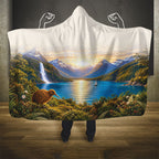 New Zealand Flag Hooded Blanket Scenic Nature