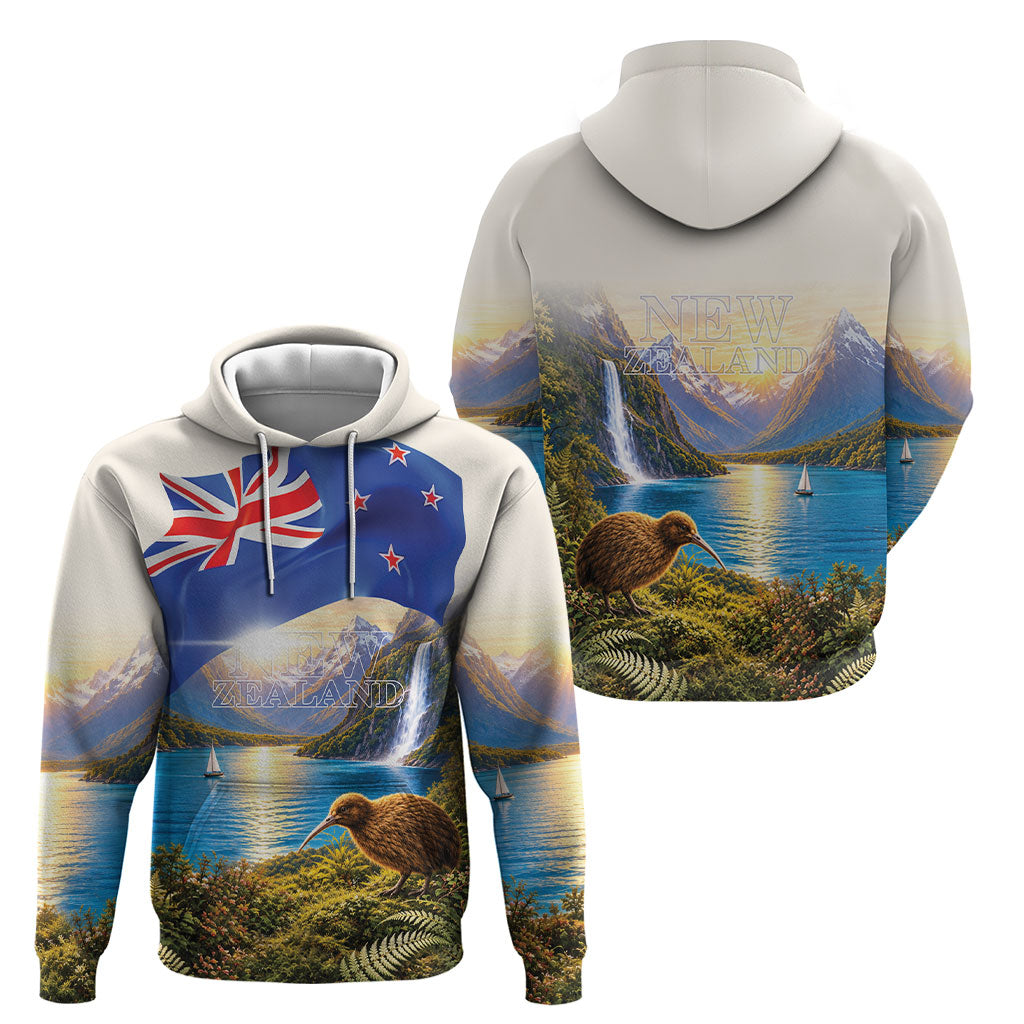 New Zealand Flag Hoodie Scenic Nature