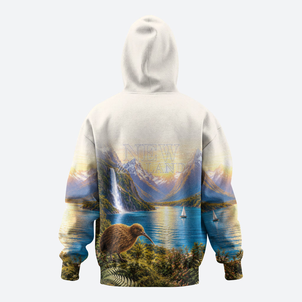 New Zealand Flag Hoodie Scenic Nature