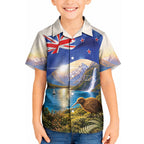 New Zealand Flag Kid Hawaiian Shirt Scenic Nature