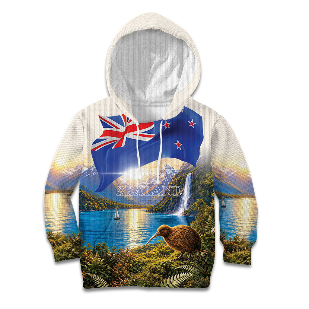 New Zealand Flag Kid Hoodie Scenic Nature
