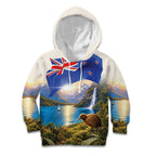 New Zealand Flag Kid Hoodie Scenic Nature