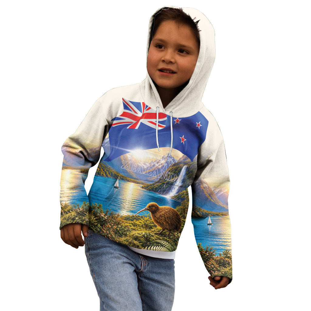 New Zealand Flag Kid Hoodie Scenic Nature