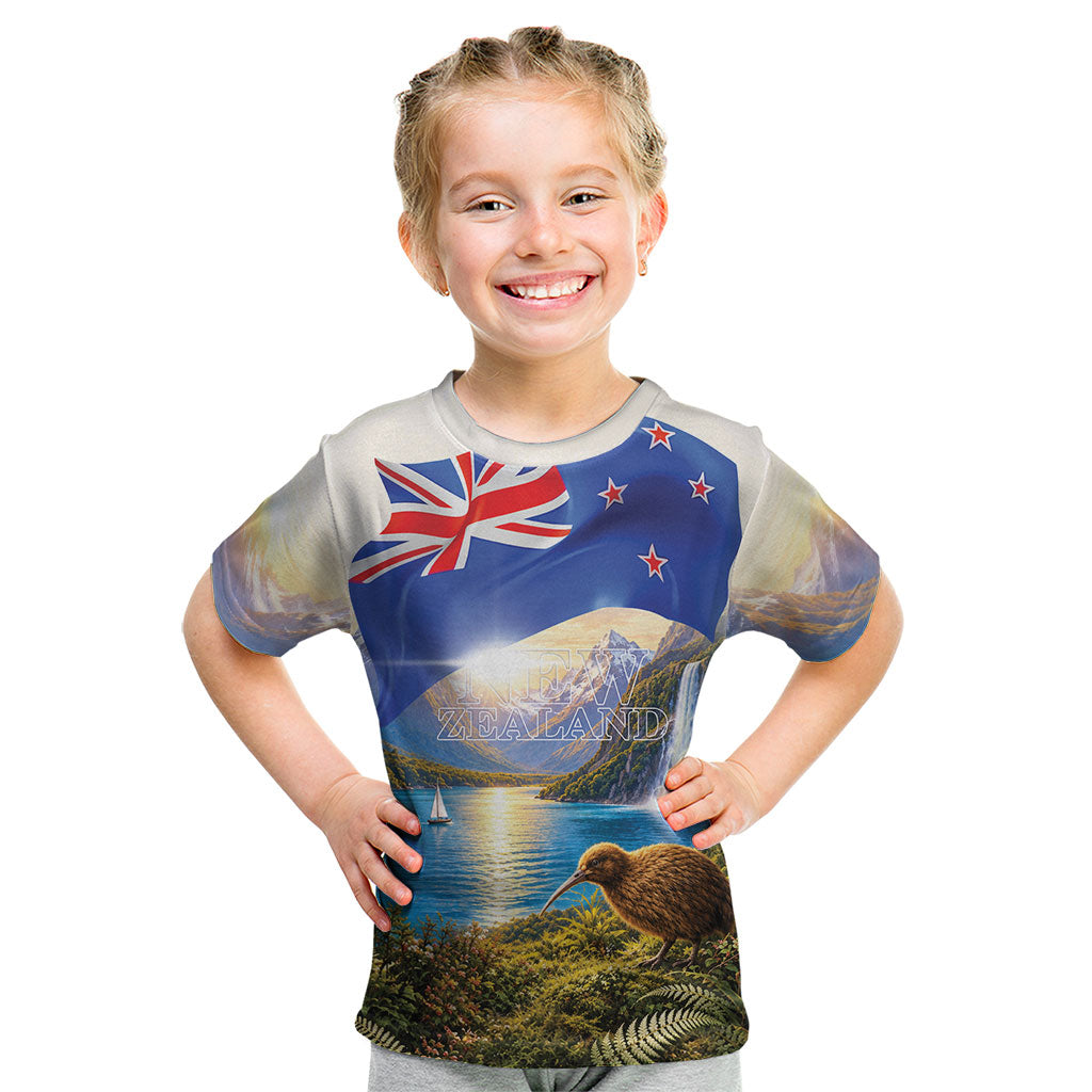 New Zealand Flag Kid T Shirt Scenic Nature