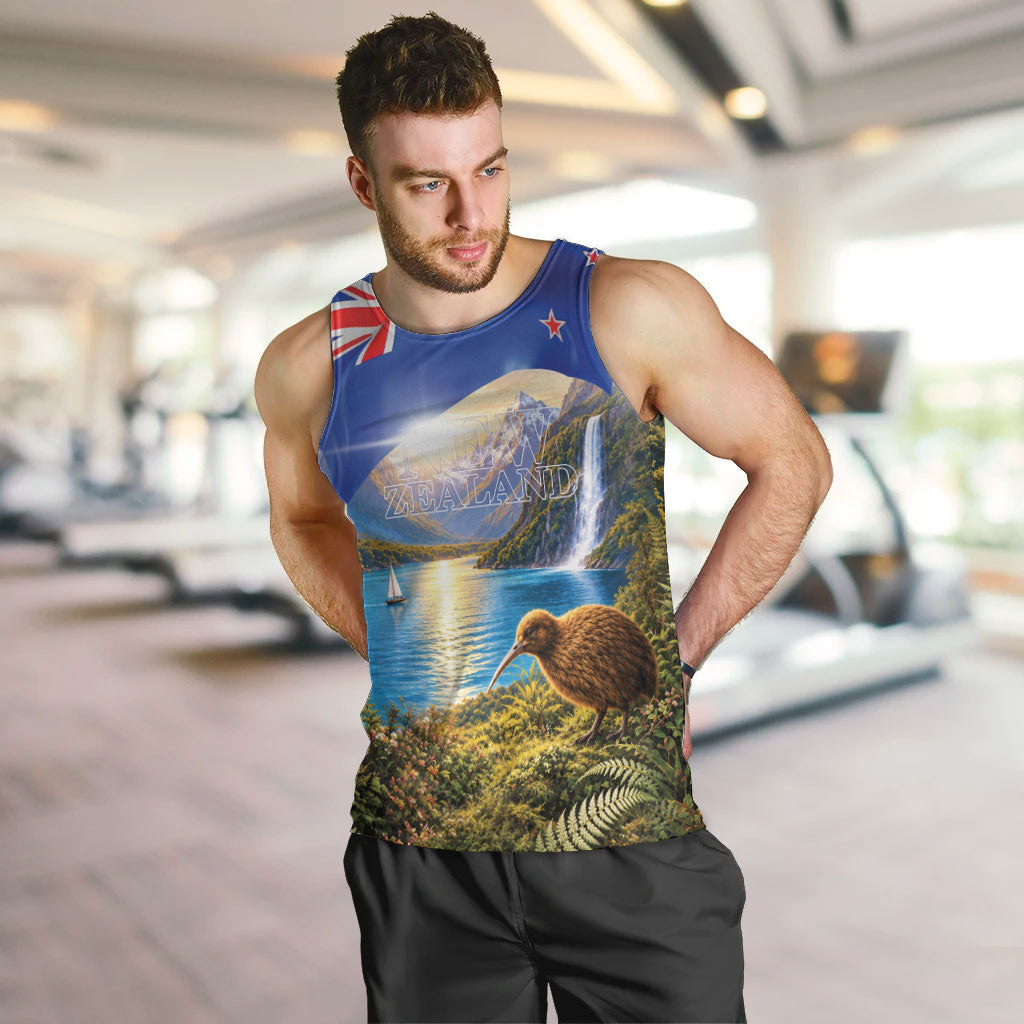 New Zealand Flag Men Tank Top Scenic Nature