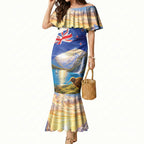 New Zealand Flag Mermaid Dress Scenic Nature