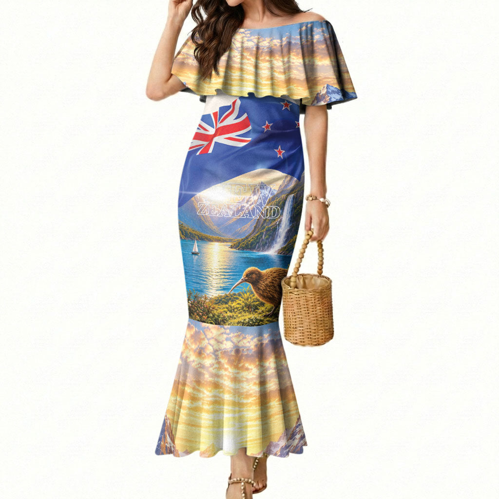 New Zealand Flag Mermaid Dress Scenic Nature