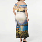 New Zealand Flag Off Shoulder Maxi Dress Scenic Nature