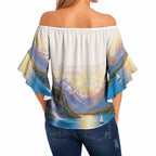 New Zealand Flag Off Shoulder Wrap Waist Top Scenic Nature