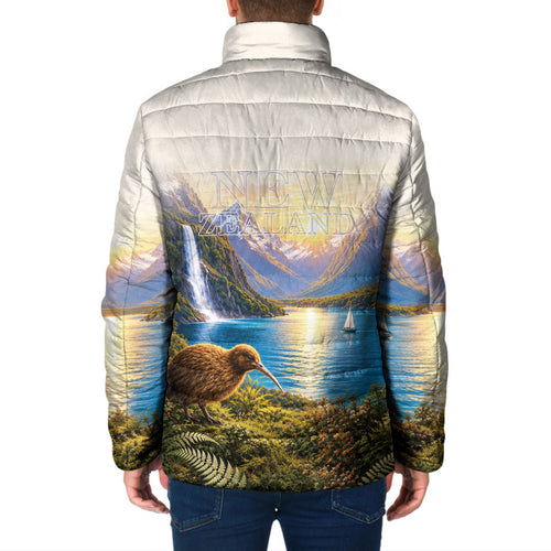 New Zealand Flag Padded Jacket Scenic Nature