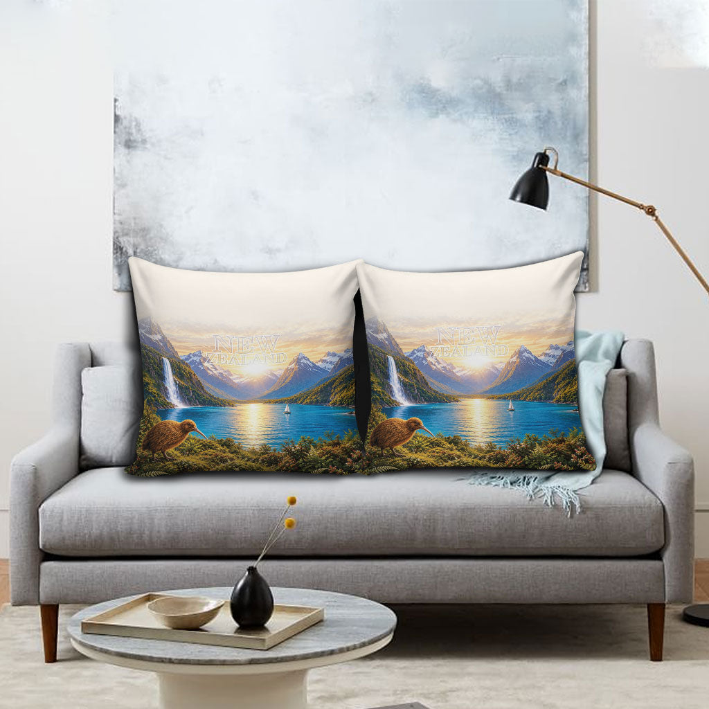 New Zealand Flag Pillow Cover Scenic Nature
