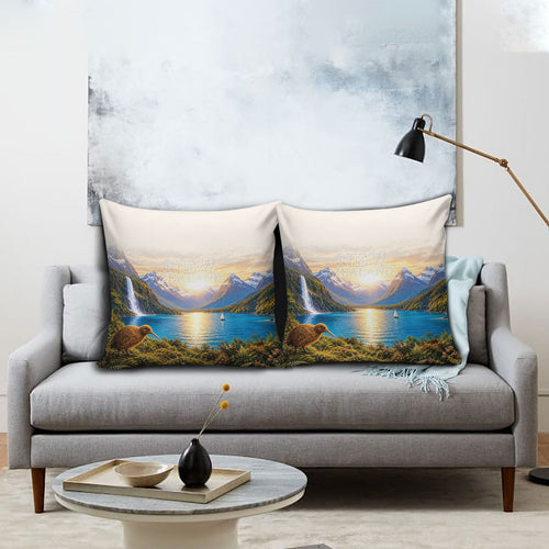 New Zealand Flag Pillow Cover Scenic Nature
