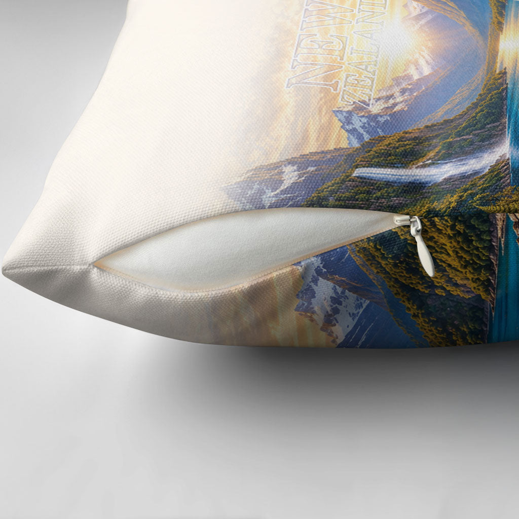 New Zealand Flag Pillow Cover Scenic Nature
