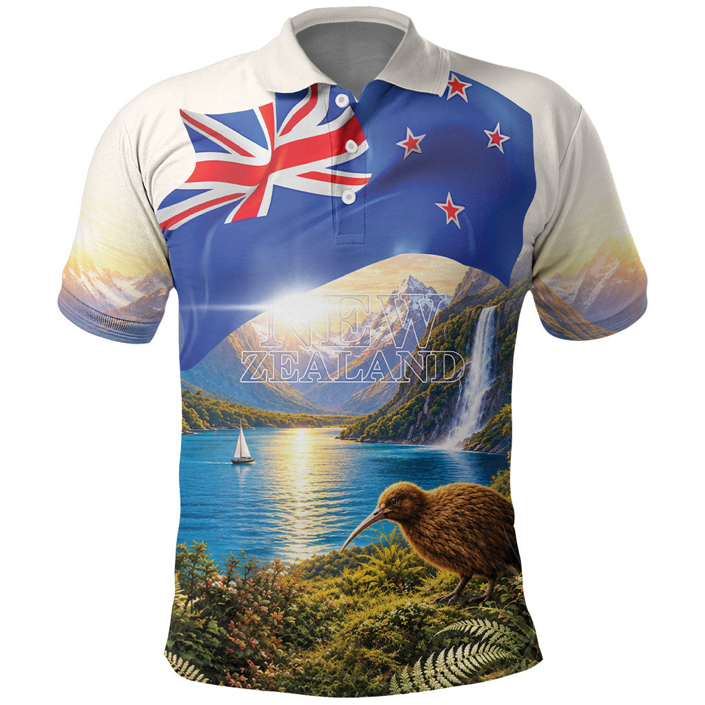 New Zealand Flag Polo Shirt Scenic Nature