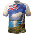 New Zealand Flag Polo Shirt Scenic Nature