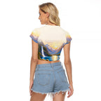 New Zealand Flag Raglan Cropped T Shirt Scenic Nature