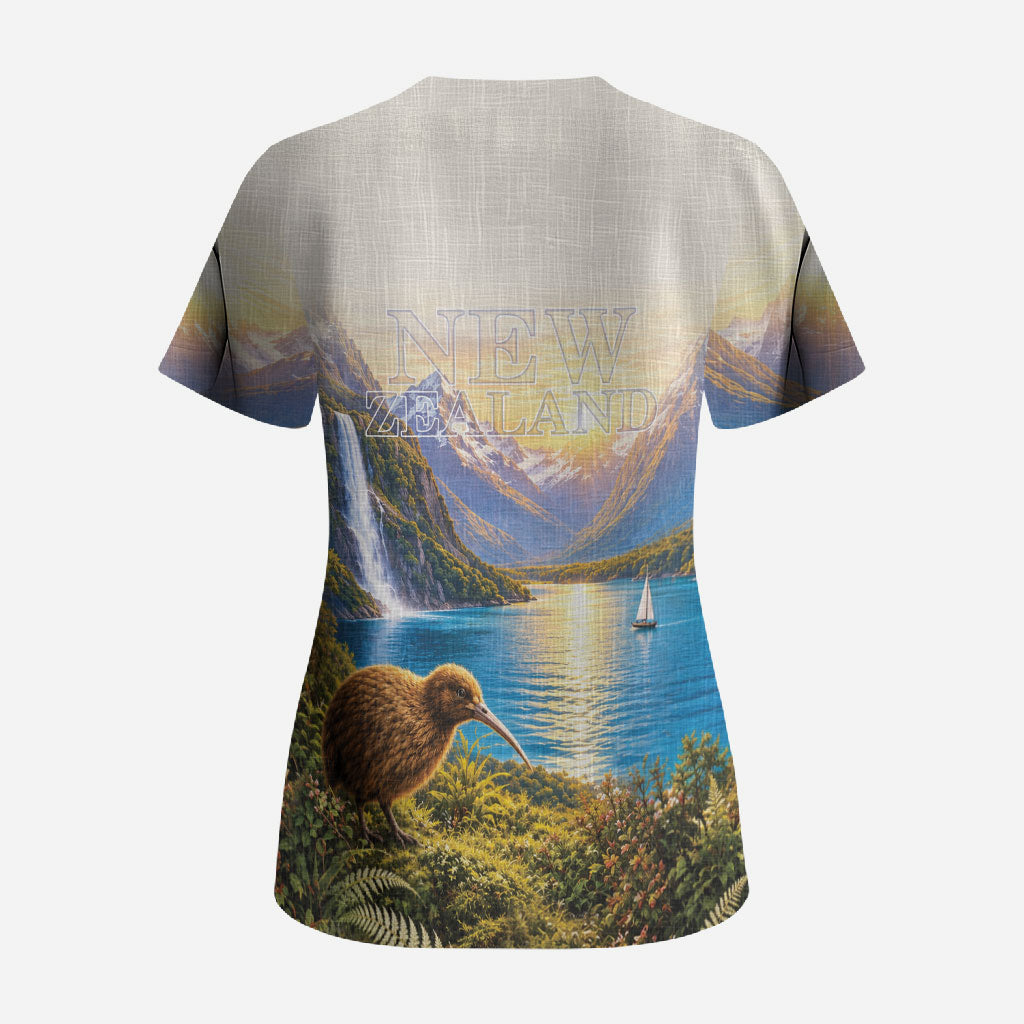 New Zealand Flag Scrub Top Scenic Nature