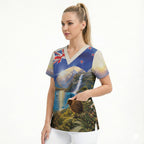 New Zealand Flag Scrub Top Scenic Nature