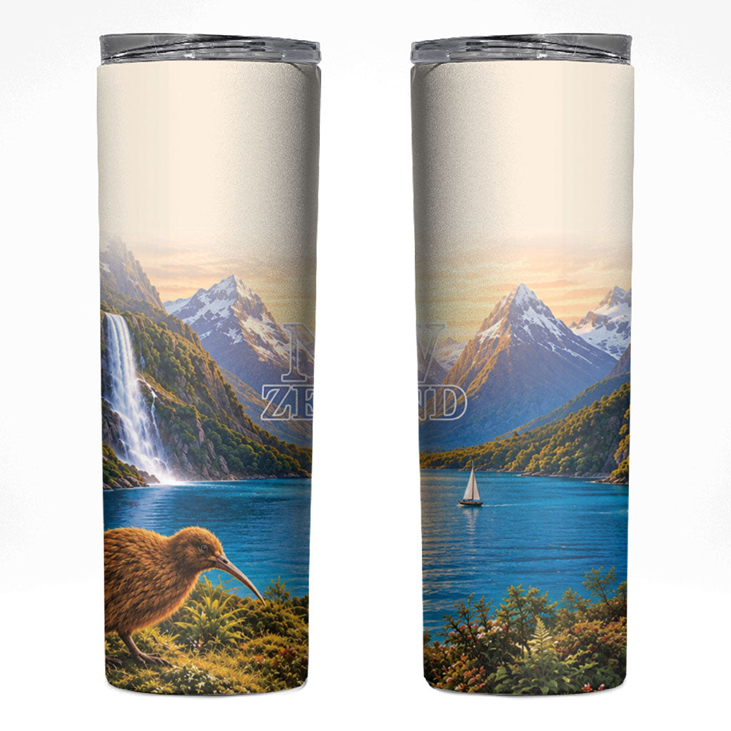 New Zealand Flag Skinny Tumbler Scenic Nature