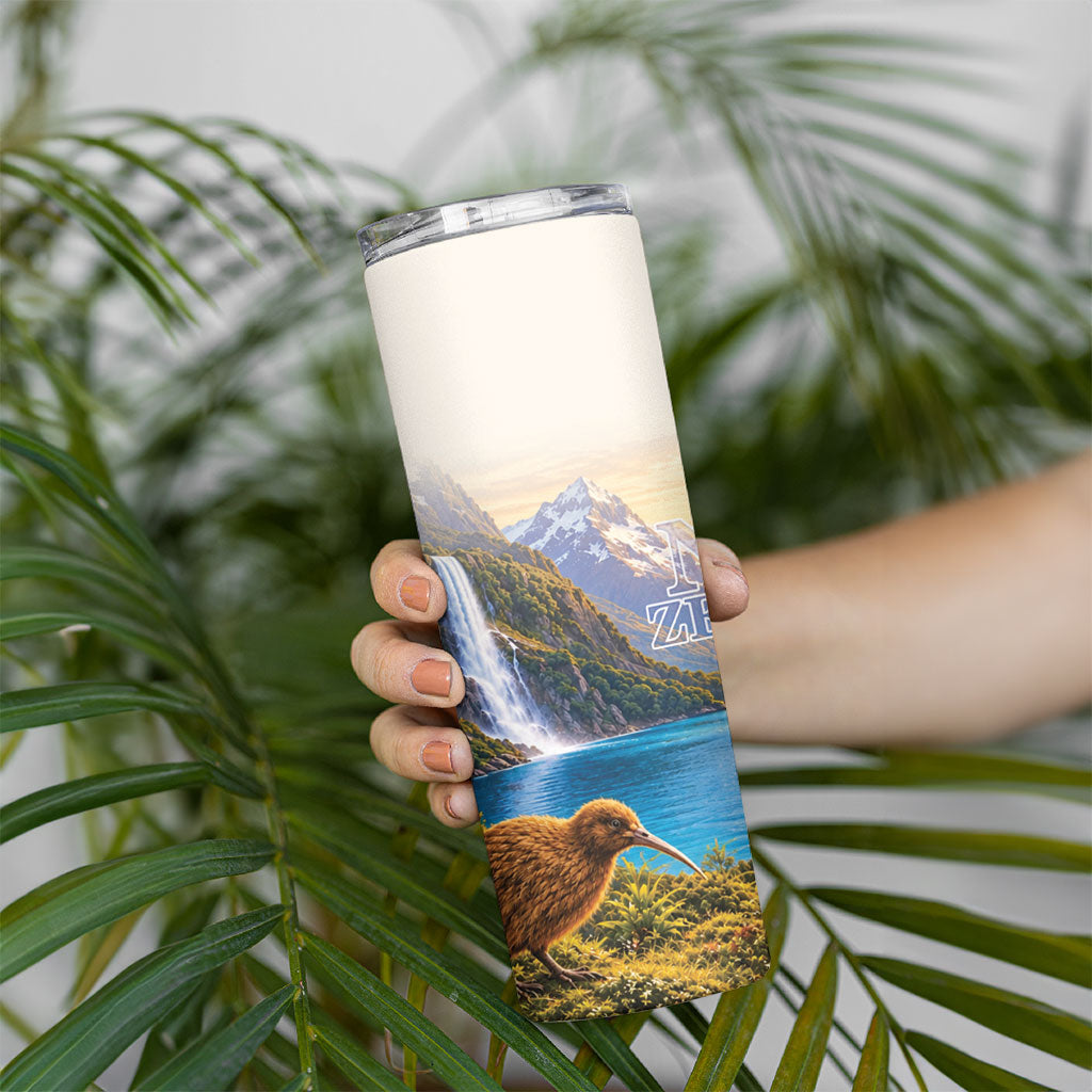 New Zealand Flag Skinny Tumbler Scenic Nature