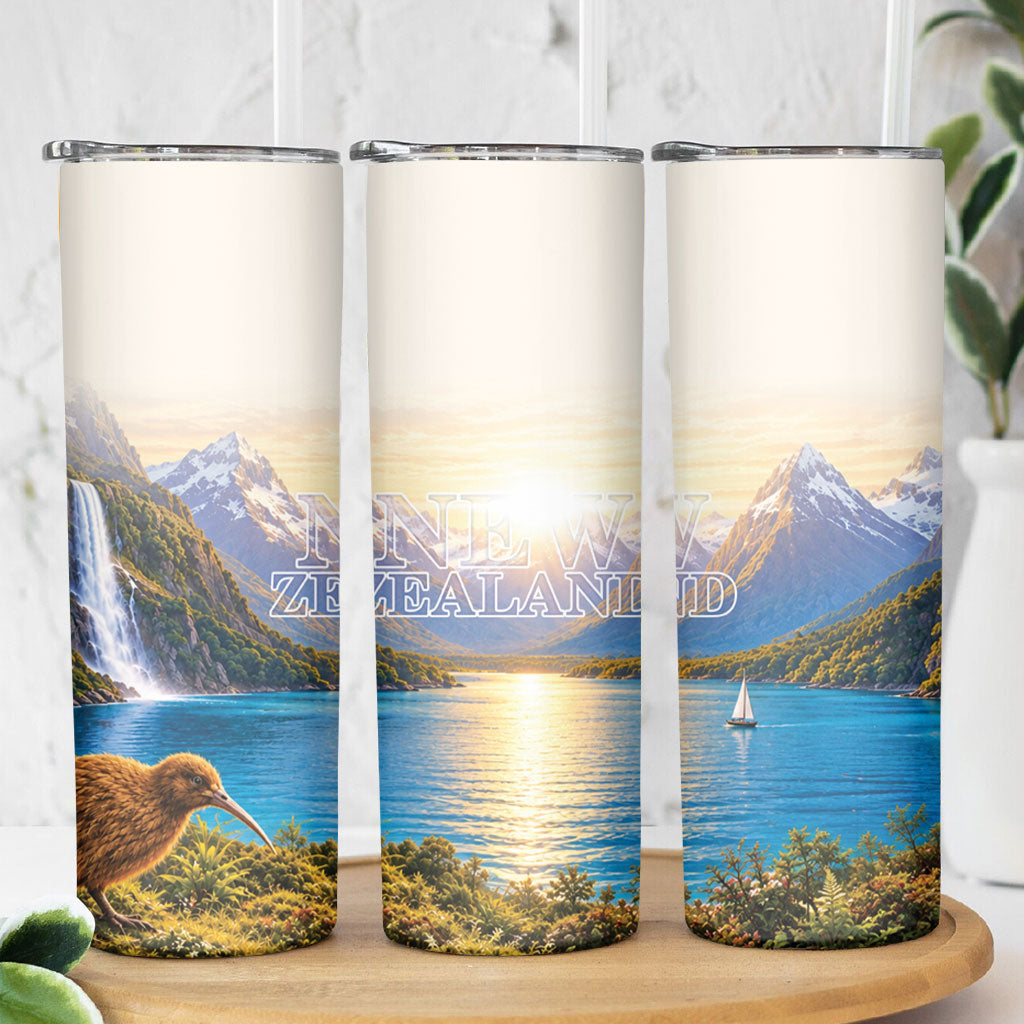 New Zealand Flag Skinny Tumbler Scenic Nature