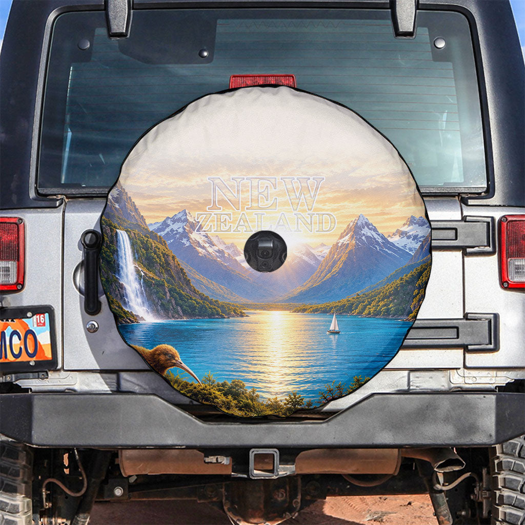 New Zealand Flag Spare Tire Cover Scenic Nature